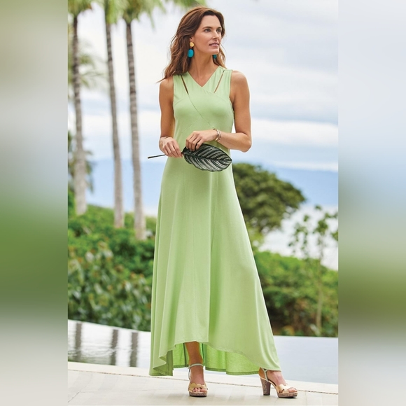 Soft Surroundings Dresses & Skirts - Soft Surroundings 2x Duvall Sleeveless Midi Dress "Margarita Green"